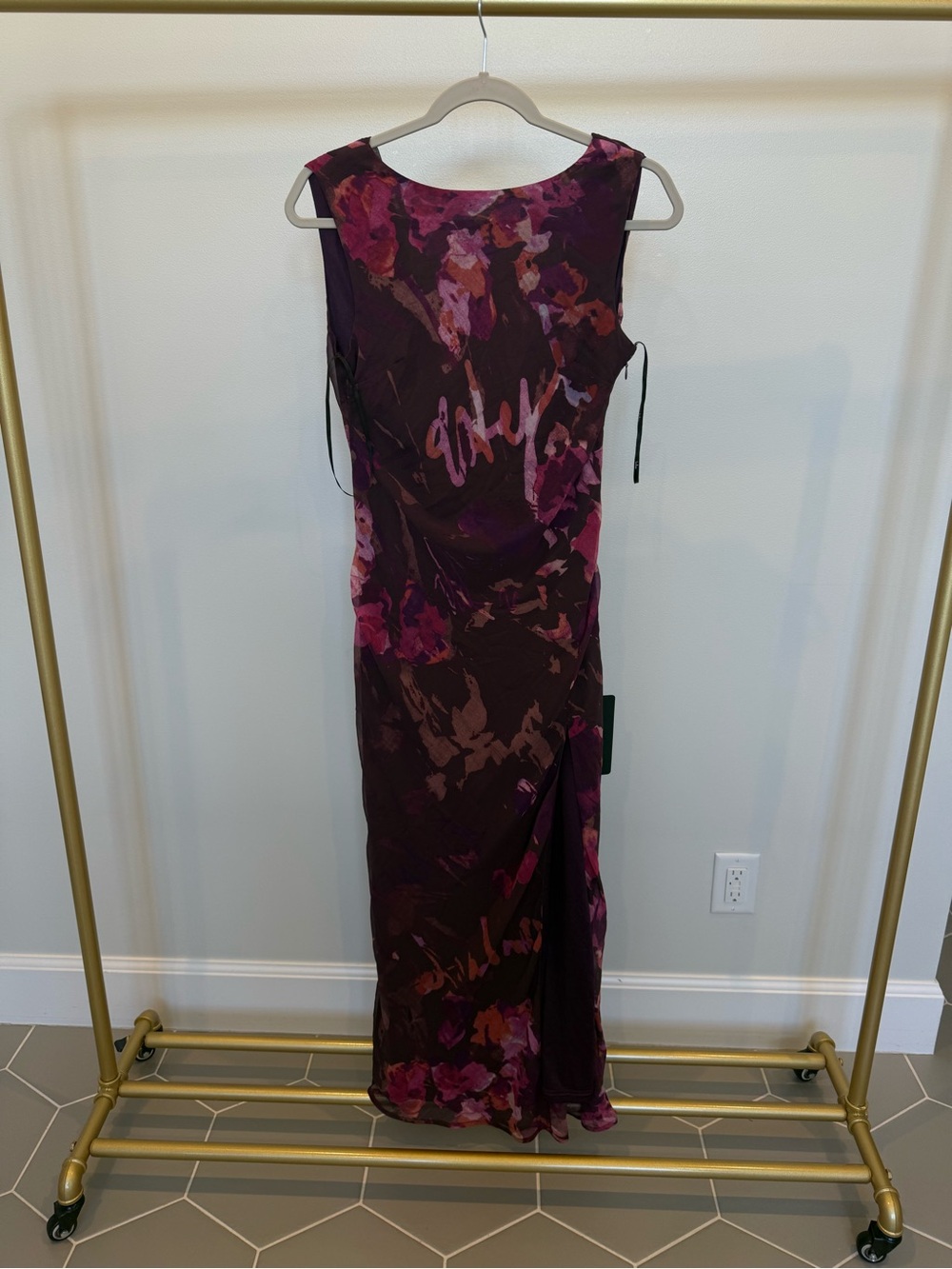 Lulu's Plum Floral Sleeveless Maxi Dress